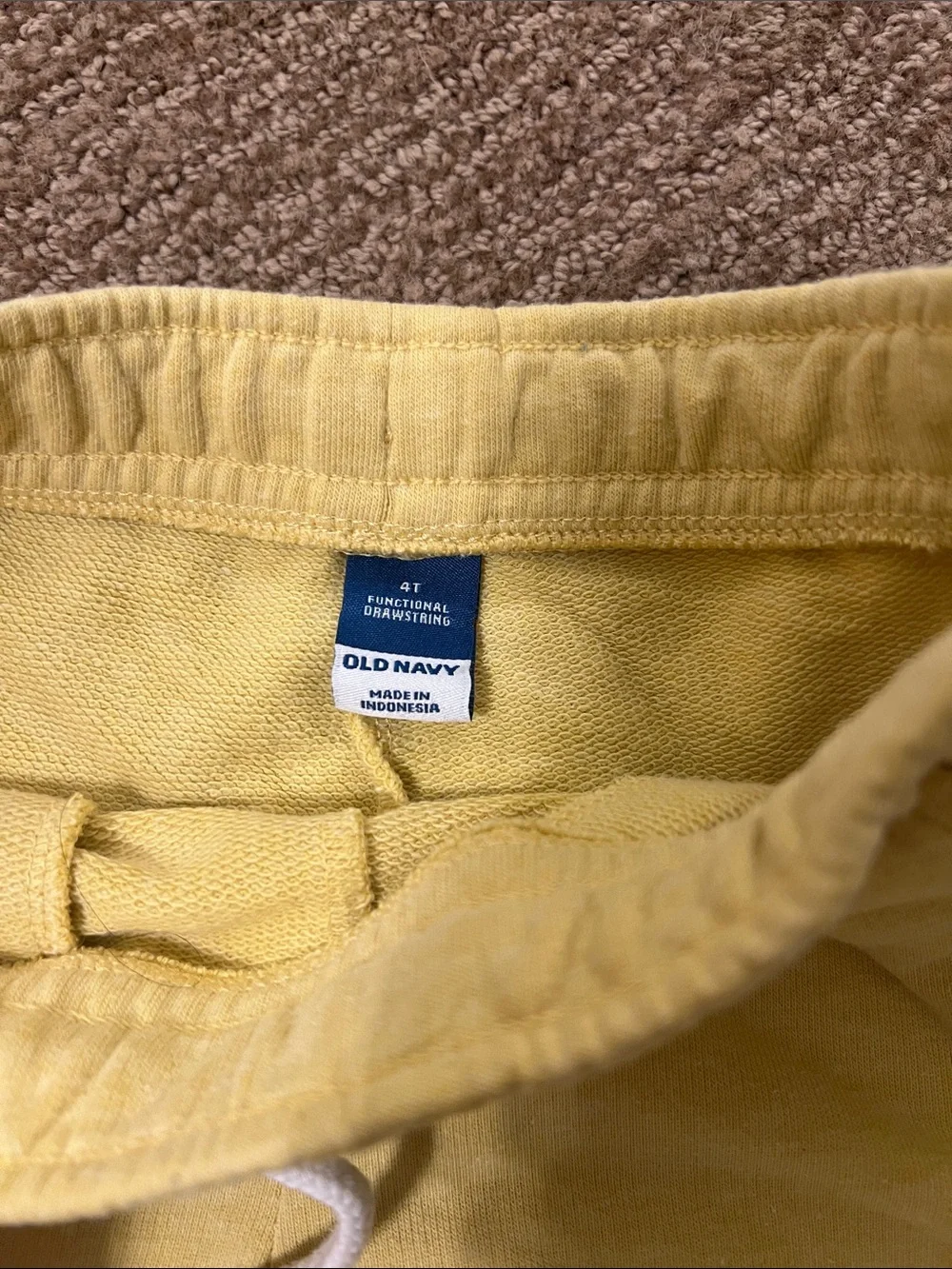 Girls Yellow Casual Drawstring Shorts